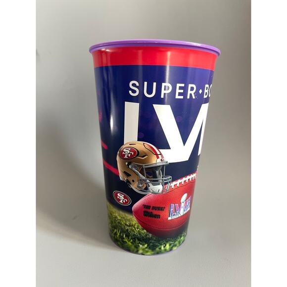 NFL Official Super Bowl LVIII-58 Party Cup 49ERS & KC CHIEFS Reusable 32 oz New - Picture 1 of 6